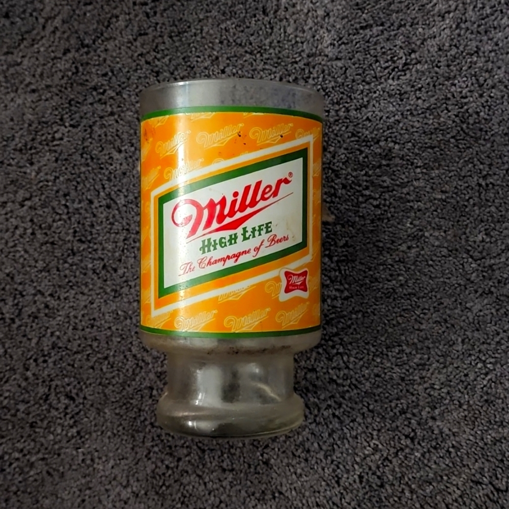 Vintage Miller High Life The Champagne Of Beer Glass. Rare/Antique.